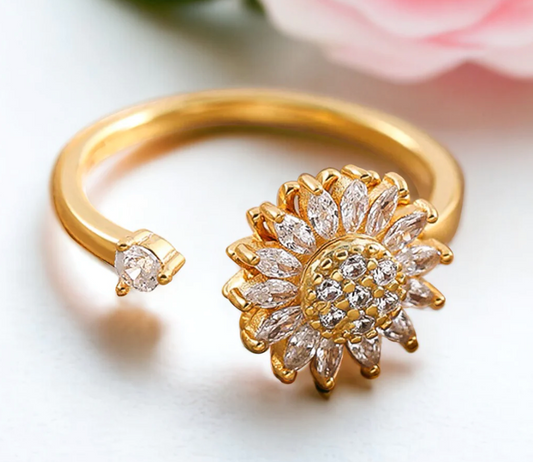 Anillo Girasol Giratorio – Brilla con Amor