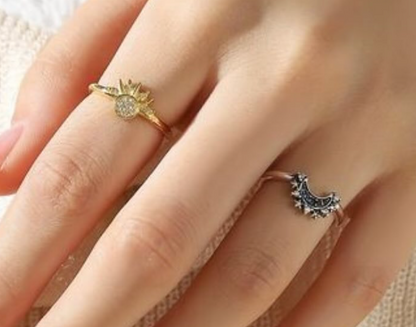Anillo Sol y Luna 2 en 1 – Armonía Cósmica en Tus Manos