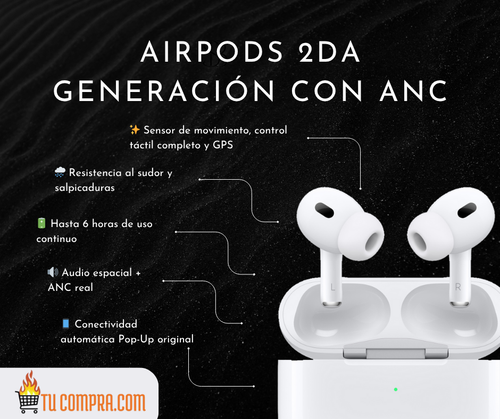 🎧 AirPods 2da Generación con ANC – Calidad premium sin pagar de más