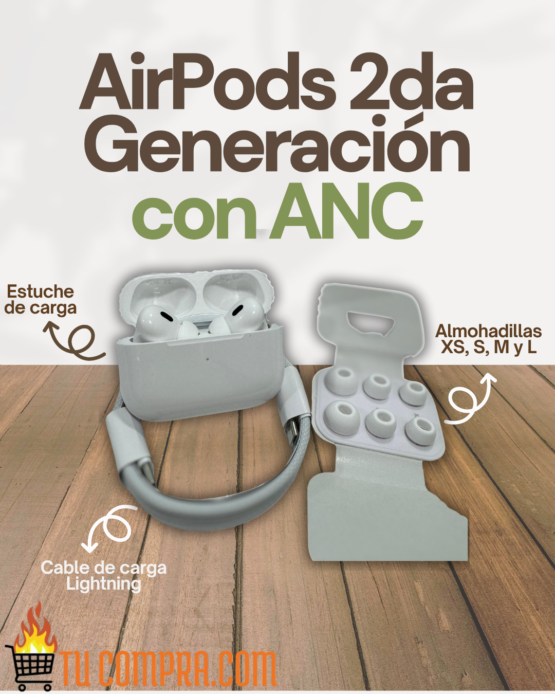 🎧 AirPods 2da Generación con ANC – Calidad premium sin pagar de más